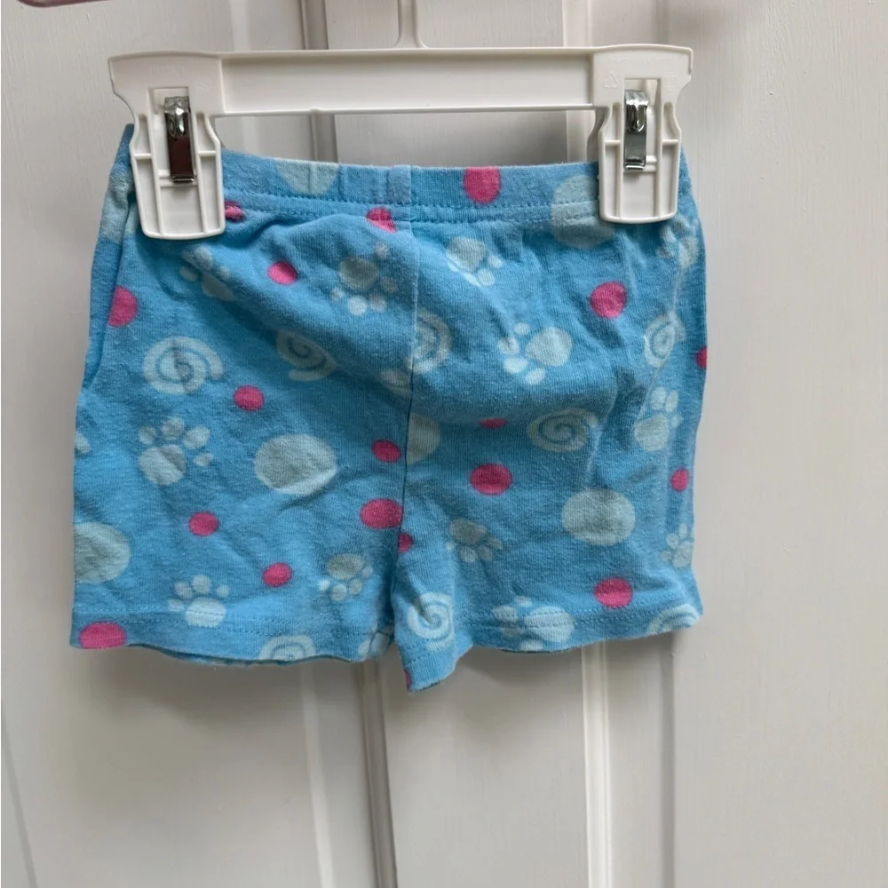 Blue’s Clues 3T Girls Blue and Pink Dog Paw Pajama Bottoms Shorts